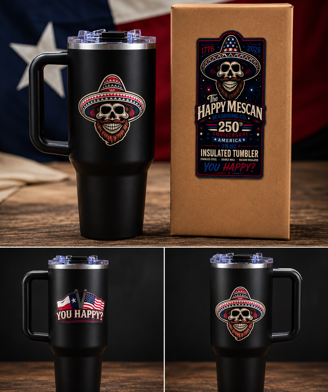 The Happy Mescan 40 oz Stainless Steel Tumbler